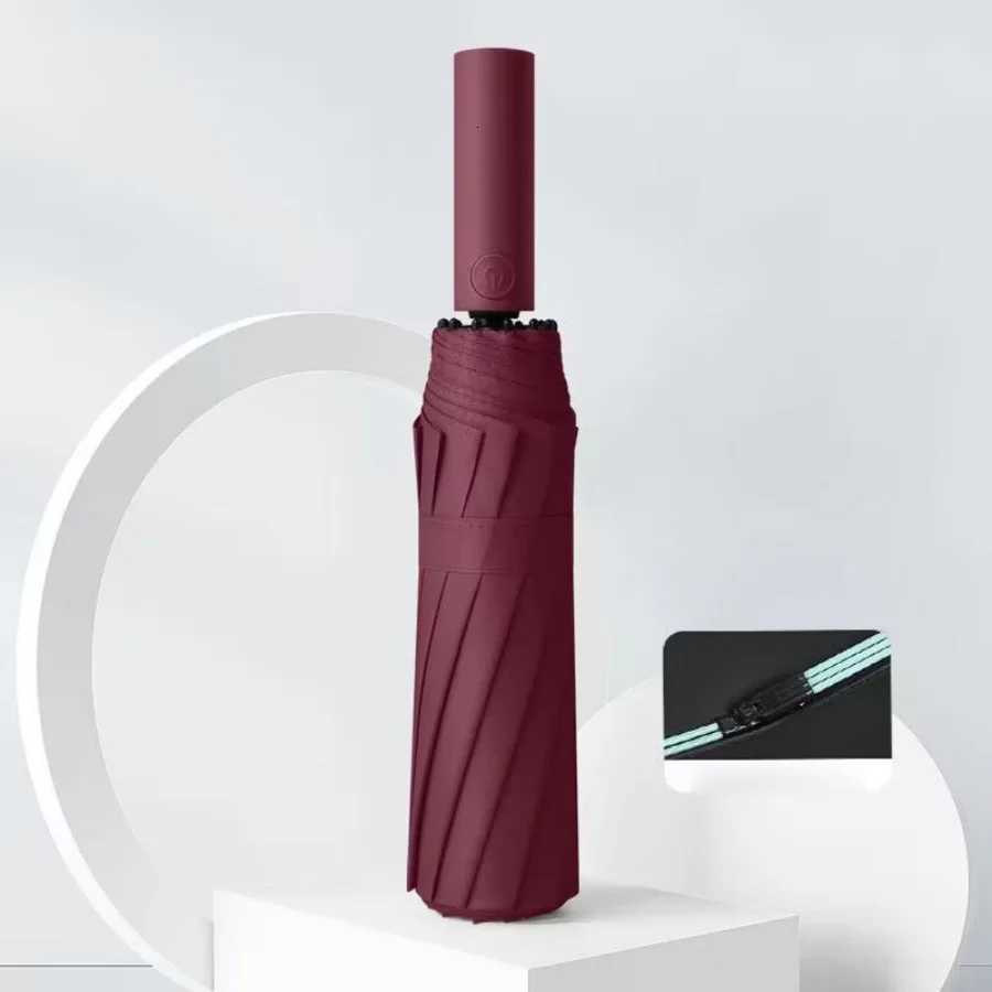 Telescopic Handle Umbrella 108cm/4252in Fully Automatic Folding Umbrella Large Durable 60 Ribs Strong Wind-resistant Umbrella C251117