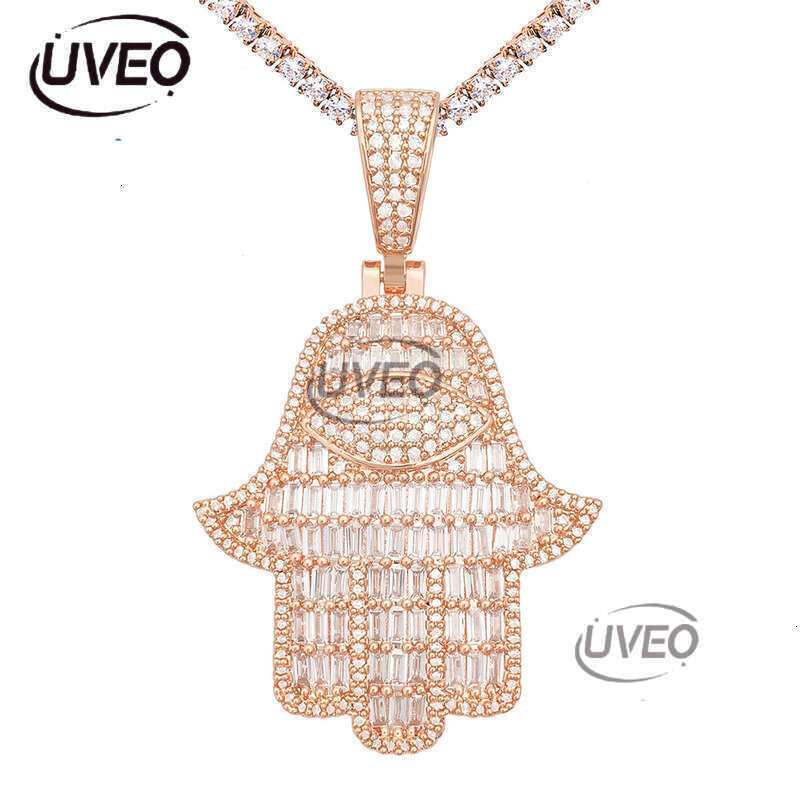 VVS Iced Out Sterling Silver Jewelry Moissanite Cuban Necklace Hip Hop Pass Diamond Tester Cuban Link Chains Pendant High Quality Mens Gift Moissanite