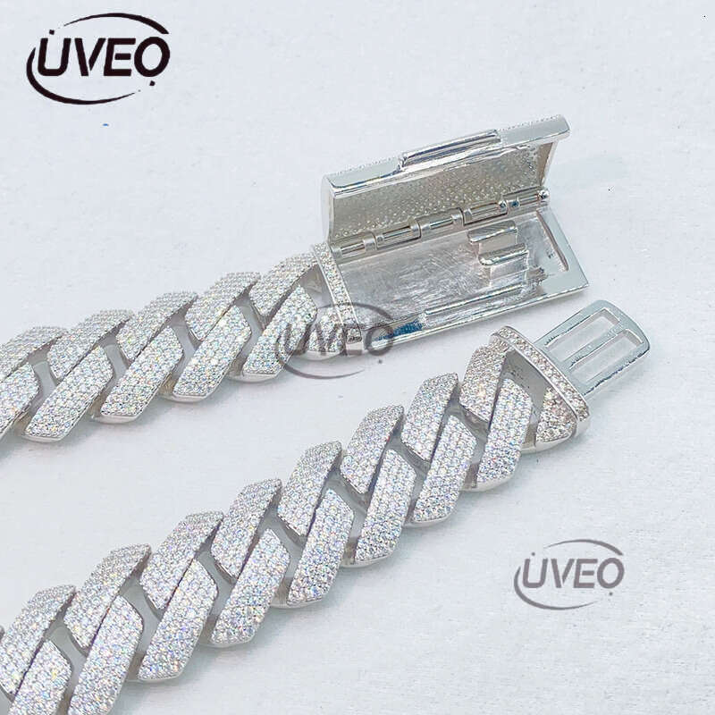 Sterling Silver Iced Out 925 Gold VVS Jewelry Moissanite Cuban Ring Hiphop Pass Dias Tester Pendant Cuban Link Chains High Quality Women Gift Moissani