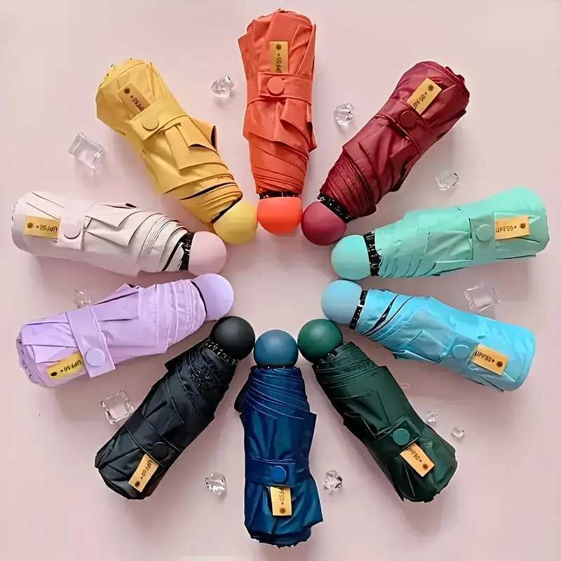 6-Rib Mini Capsule Umbrella UV Protection Folding Umbrella Essential for Fashionable and Casual Travel Outdoors Manual Open C251117