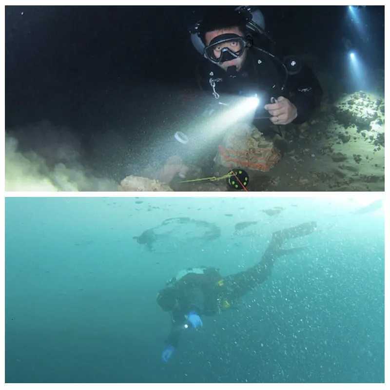 Diving Light Super Bright Professional Scuba Dive Flashlight IP68 Waterproof For 100m Underwater Diving Catching Fish Lamp M251117
