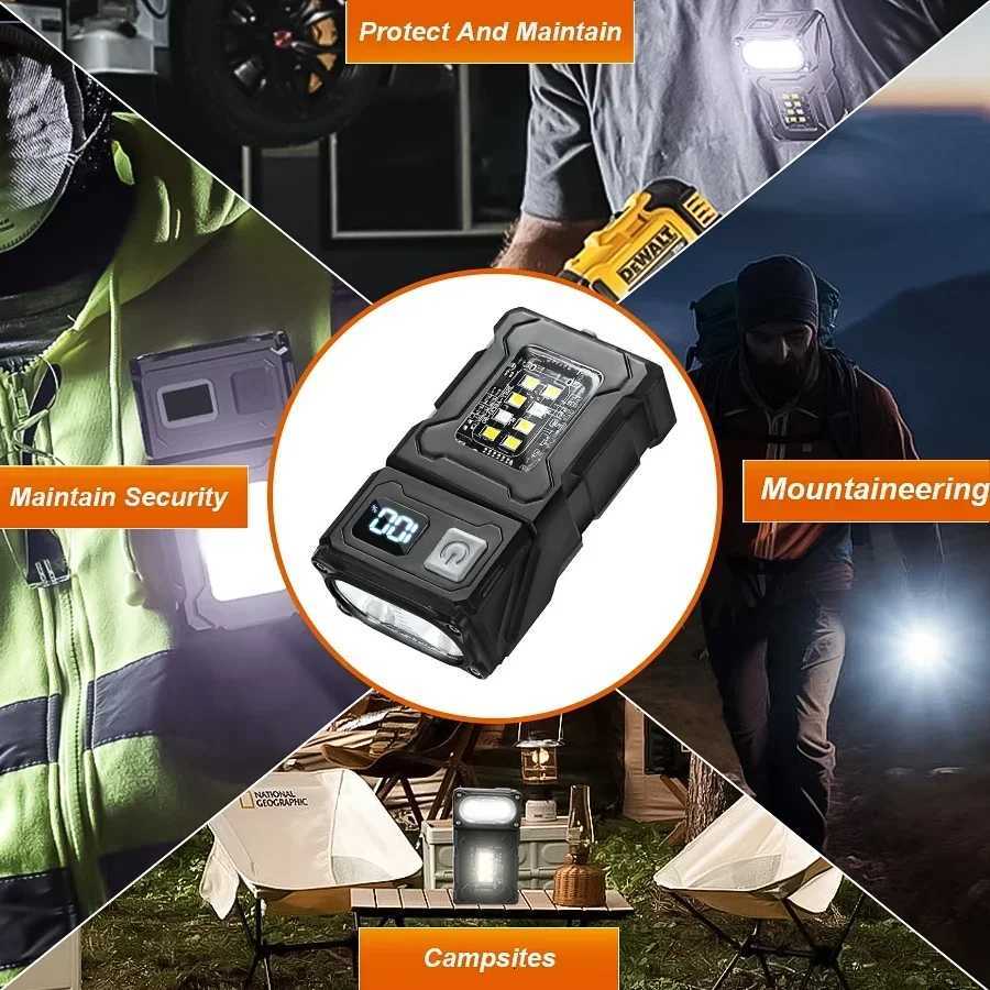 Mini Portable Flashlight 1500Lumens Super Bright LED Torch USB Rechargeable Multifunctional Camping Emergency Lantern M251117