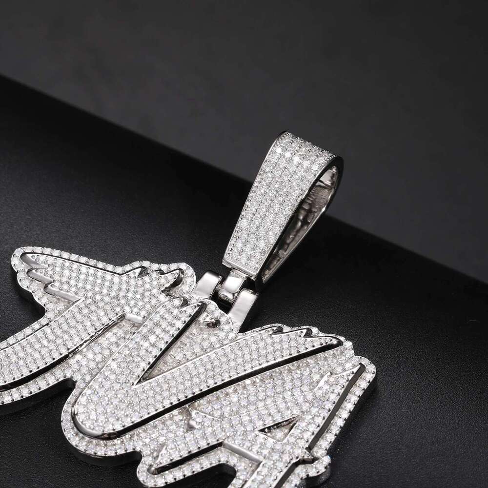 Fine New Sier Moissanite Classic Letters Pendant Punk Hiphop/Rock For Men Hip Hop Jewelry gemstone pendants