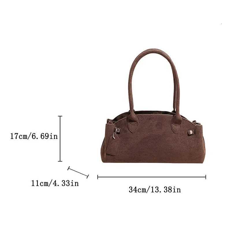 Luxury Womens Bag Lazy Matte Suede Tote Suede Boston Shoulder Bag Large Capacity Commuter Long-handle Handbag Underarm ShopperW251115