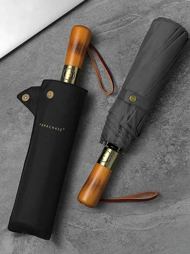 Umbrella Waterproof Double Layer Windproof 10 Bones Umbrella Men Business Style Large Automatic Umbrella C251117