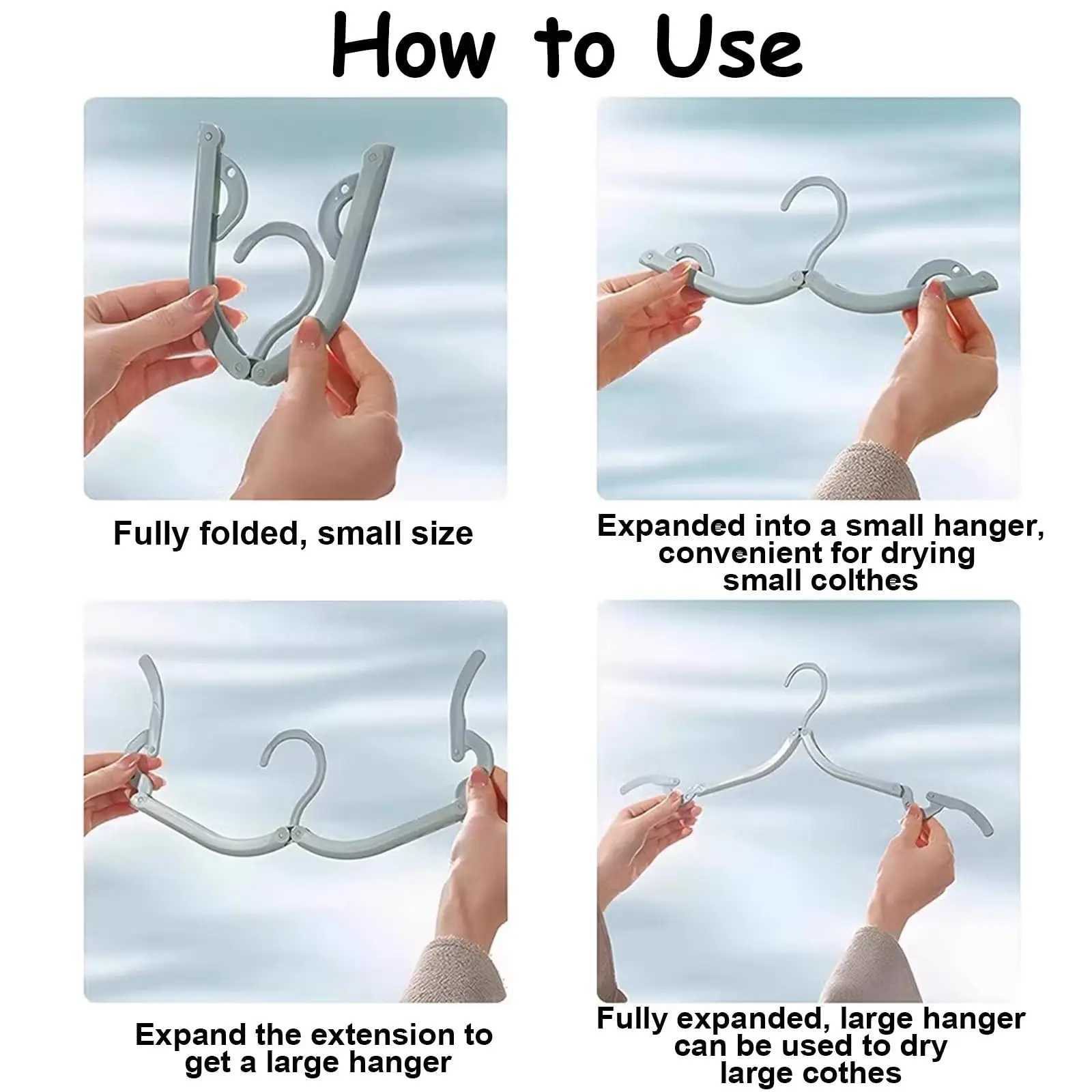 Foldable Plastic Travel Hanger Adjustable Multi-Functional Clothes Hanger for Home and Travel Hangers Convenient Hanger C251117