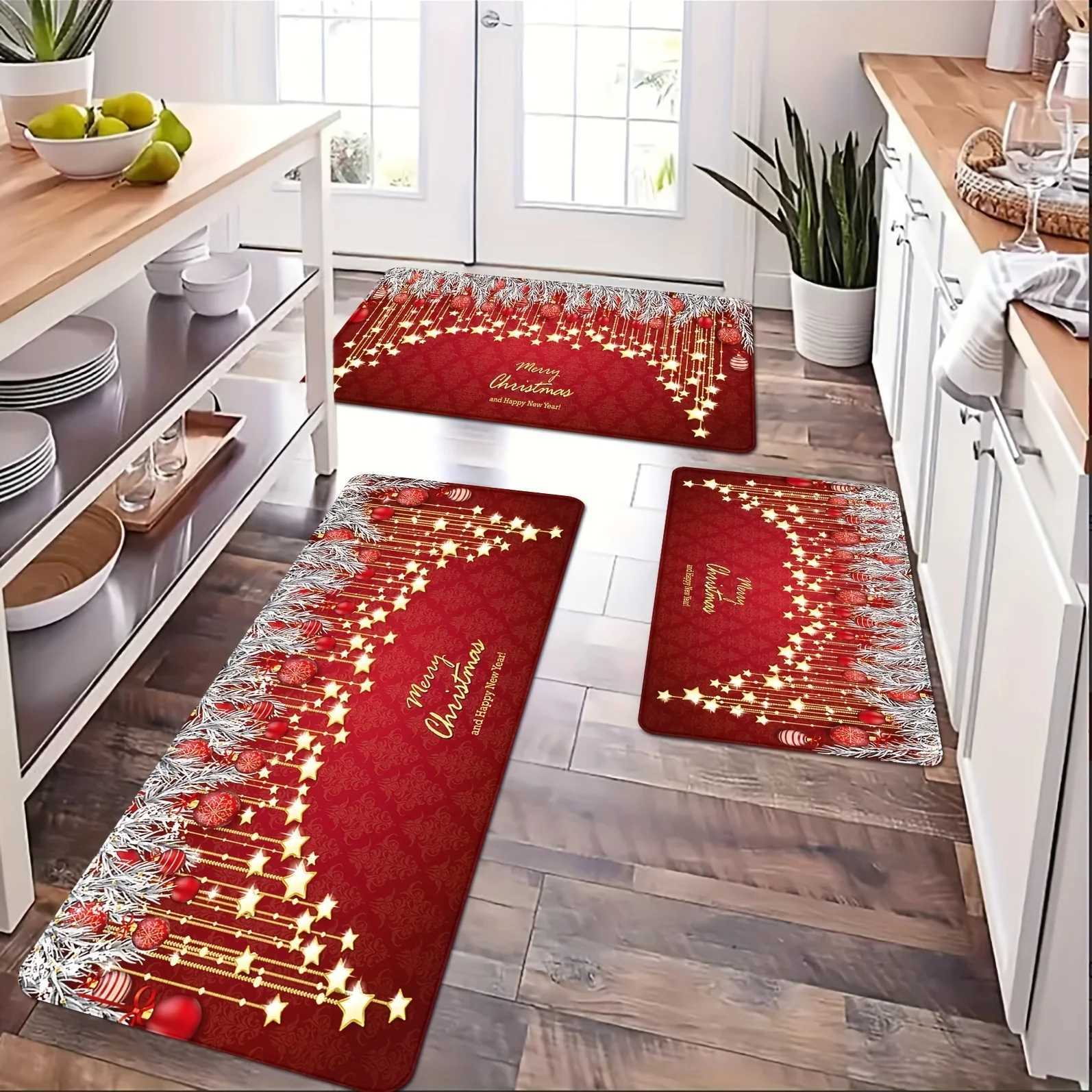 Christmas Entrance Doormat Decor Carpet for Living Room Kitchen Hallway Balcony Long Rugs Bedroom Non-slip Doormat Xmas DecorM251117
