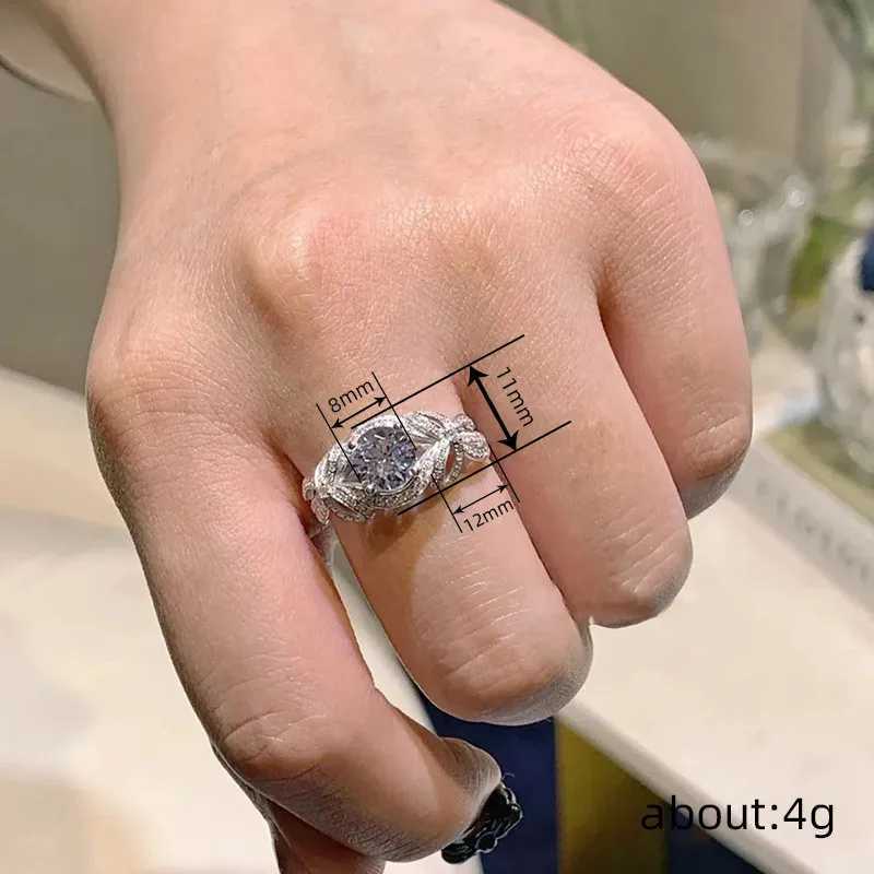 925 sterling silver womens wedding ring Exquisite bow design Sparkling cubic zirconia ring engagement party luxury jewelry W250417