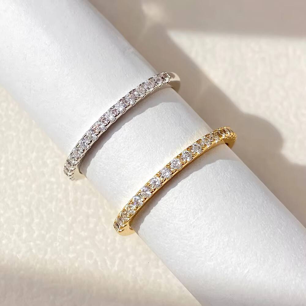 foxi SilverJewelry Rings Luxury Cubic Zirconia Gold Plated 925 Sterling Silver Pairing for Engagement Classic Ring for Women