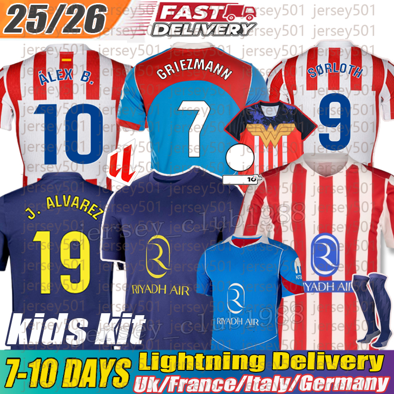 25 26 Atletico GRIEZMANN football kits J ALVAREZ Soccer Jerseys Alex Baena Almada JM GIMENEZ MLLORENTE KOKE SAUL Correa MEMPHIS David Hancko football 