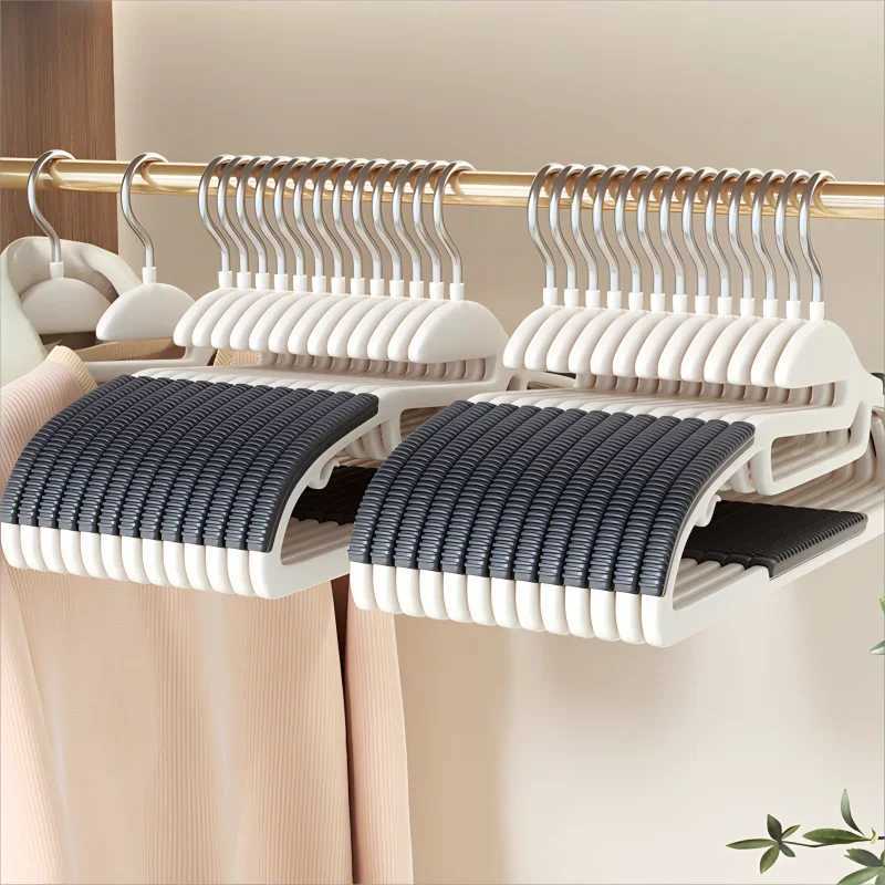 10Pcs Black/Orange/Grey Multifunctional Wet and Dry Household Hanger Suitable for Hanging Clothes Bedroom Wardrobe Anti-Slip C251117