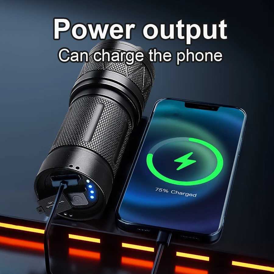 2025 New 15000mAh White Laser Flashlights 990000LM Ultra Powerful Flashlight Zoom USB Rechargeable Lantern Outdoor Camping Torch M251117