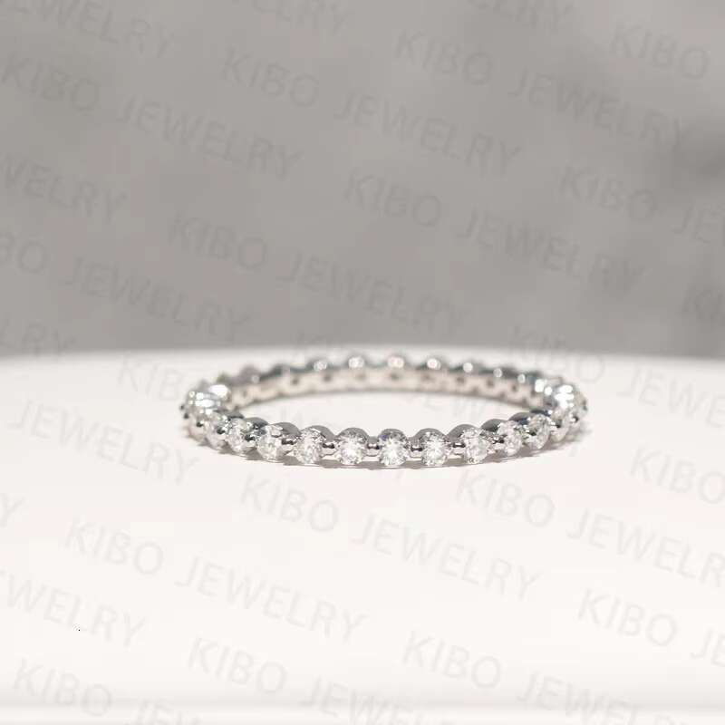 Wholesale 2024 Band Moissanite Diamond Silver 925 Ring 18K White / Rose Gold Planted Iced Out Wedding Rings Womens Jewelry