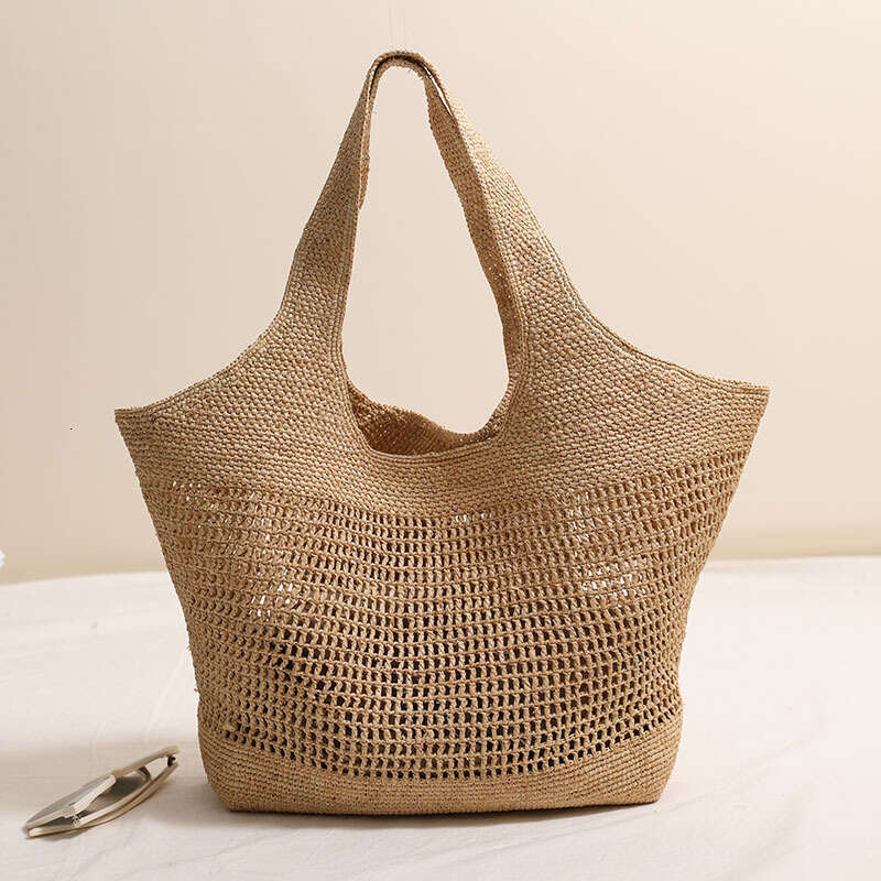 Handmade Beach Bag High End And Large Capacity Lafite Grass Single Shoulder New Hollowed Out Woven Bag, Beach Vacation Bag Kq2