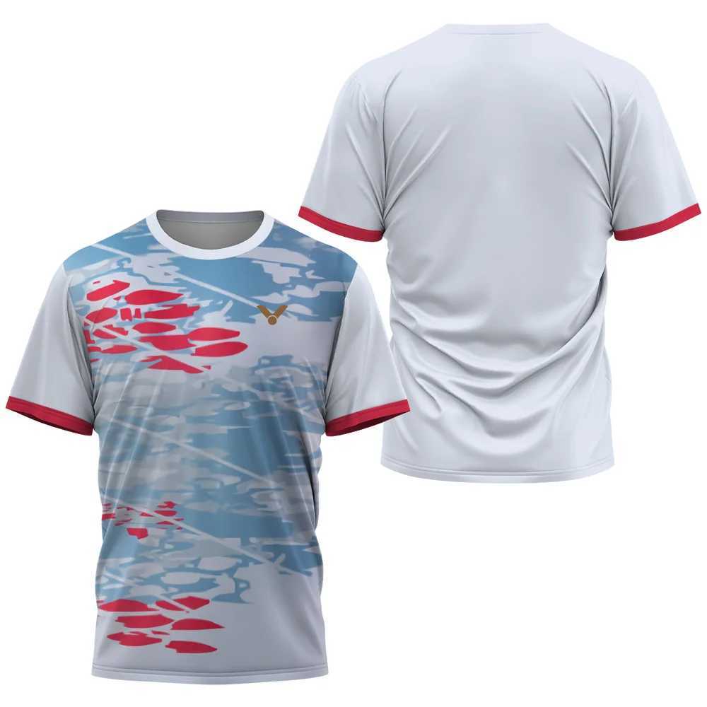 Victor T-shirt Sports Sportswear Badminton Mens and Womens Tops Summer Loose Comfortable T-shirt Sport Breathable Z250417