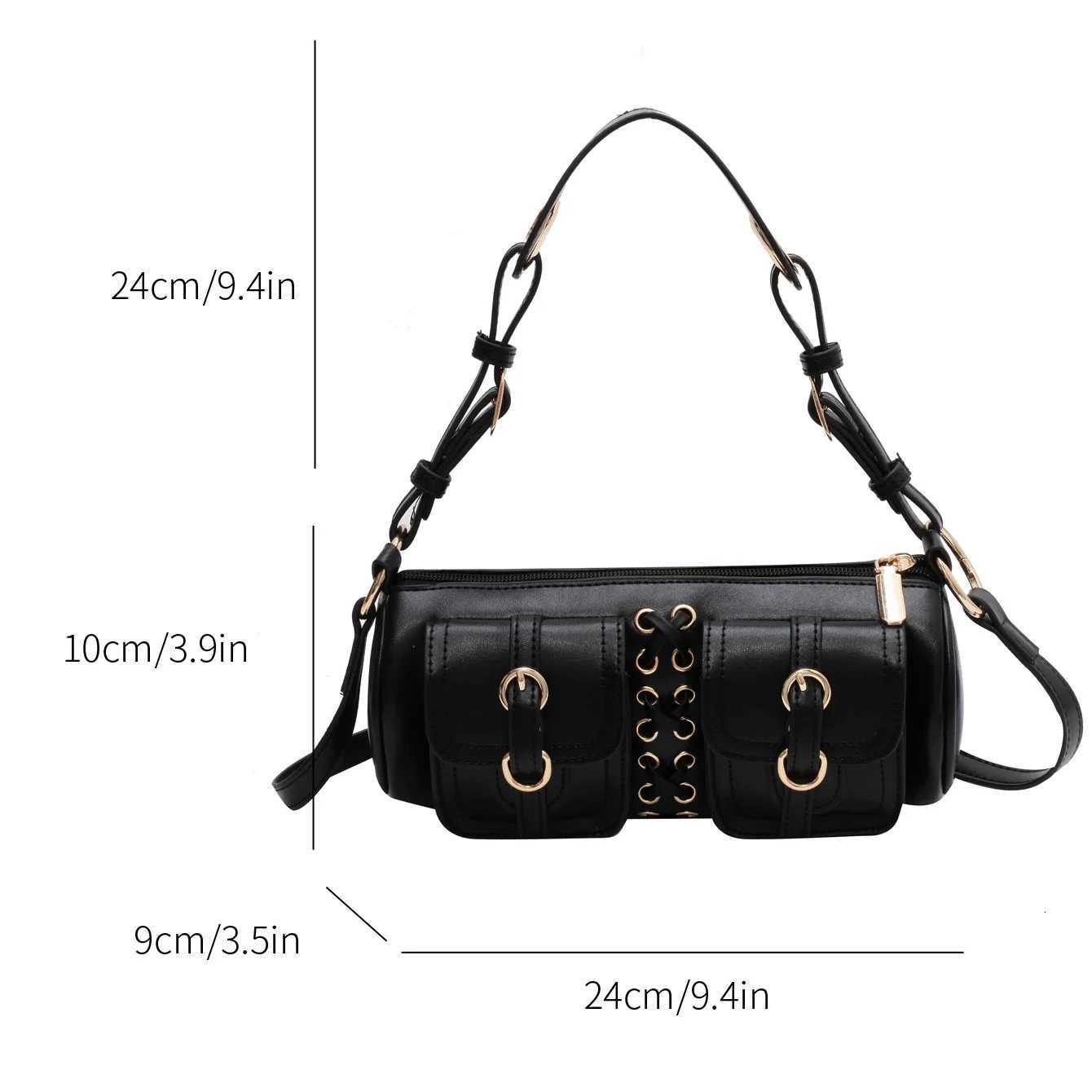 Y2K Brand Wind Lady Bag 2025 Trendy Moto Style Black Crossbody Bag For Women Versatile Ins Shoulder Handbag Chain Underarm BagW251115