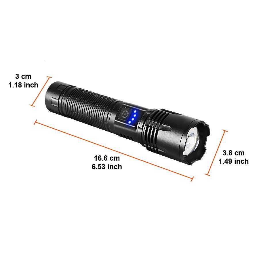 9000000LM LED Strong Light Flashlight Portable Rechargeable Lamp Built-in Battery Long Range Tactical Lantern Outdoor Lights M251117