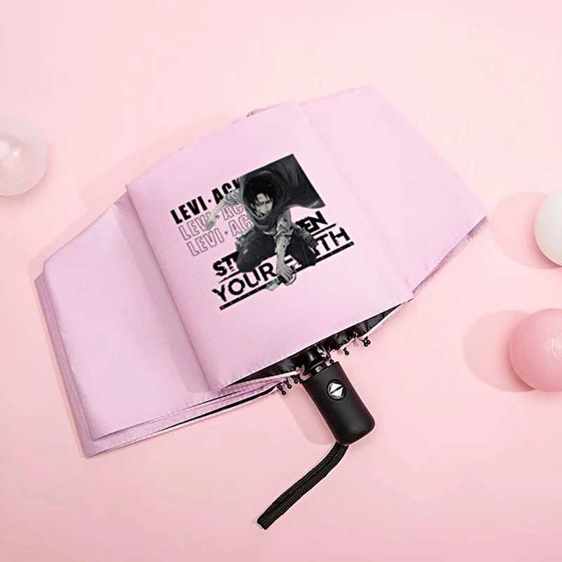 Blue Black Purple WhiteShingeki no kyojinAttack On TitanAnimeWindproof Anti-UVAutomatic Rain Compact Umbrella for Woman Man C251117