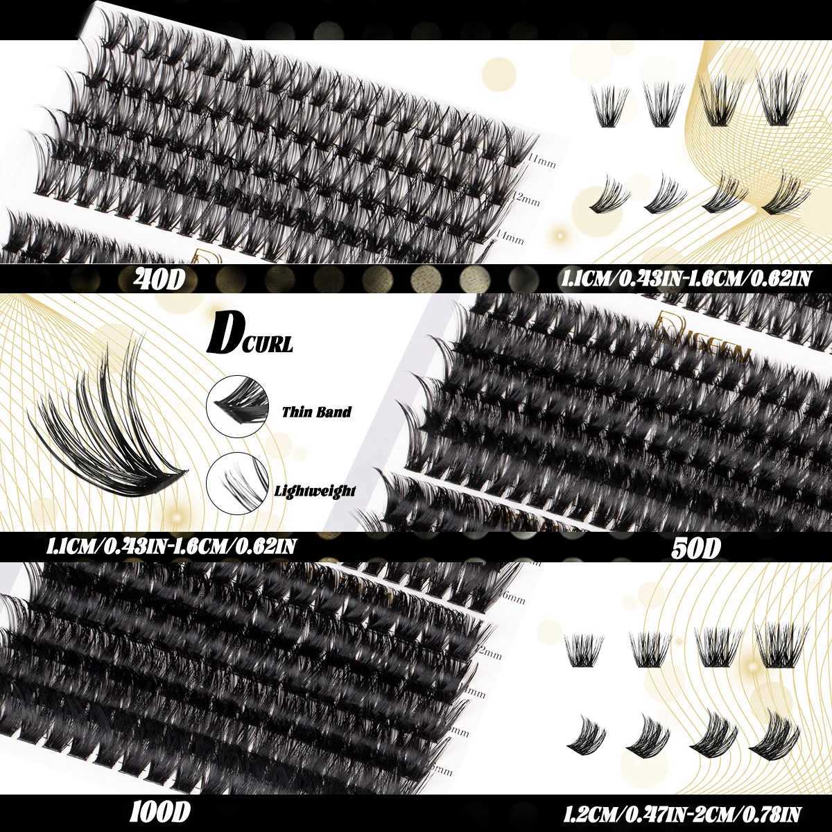 Lash Clusters Eyelash Extensions Natural Look Wispy Lashes D Curl Mix Length Cluster Lashes With Bond And Seal Remover TweezersT251117