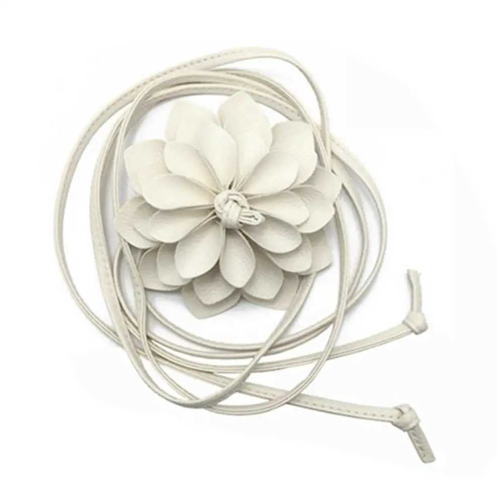 Flower waist chain womens flower decoration luxury rope belt womens waist belt waist belt woven tie Bohemian beltXJ250417