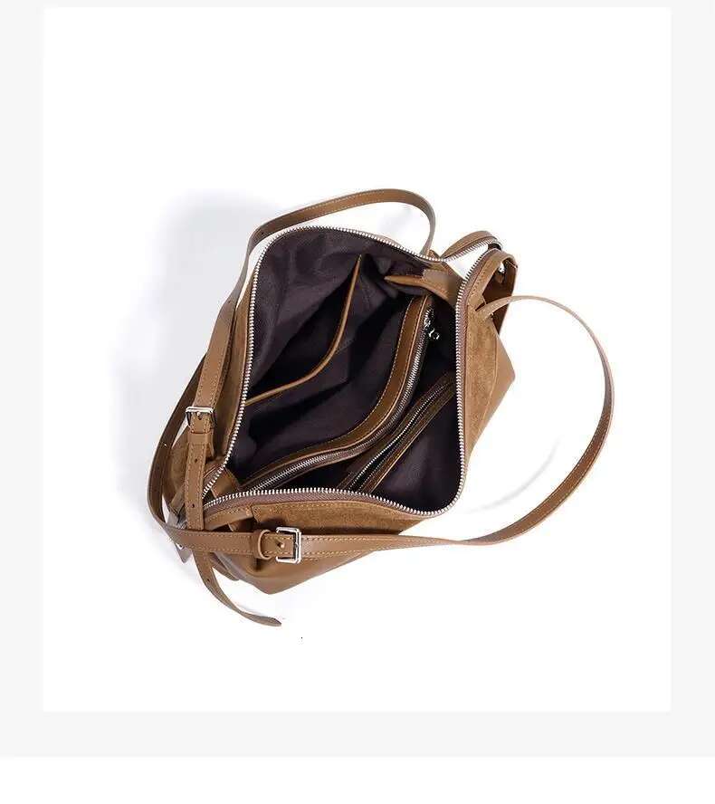 Designer bag handbags women new arrival navy blue suede leather double zipper shoulder bag casual tote handbag soft comfortable elegant style