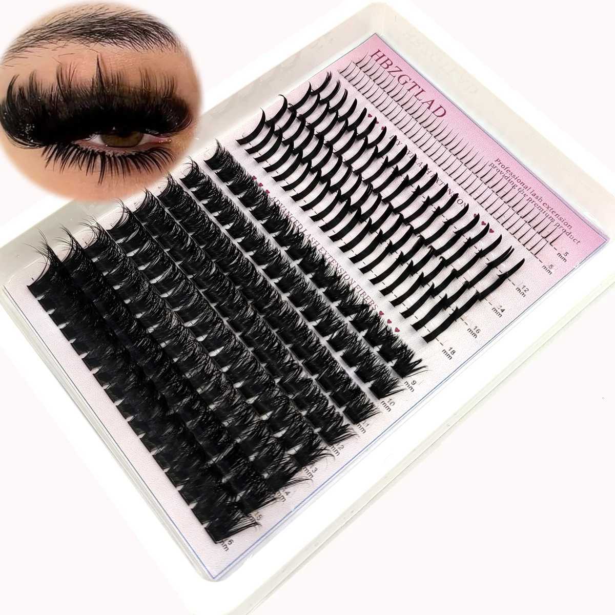 HBZGTLAD eyelash 80D/100D eyelash cluster with bottom and spiky volume DIY anime eyelash cluster extends eyelashesT251117