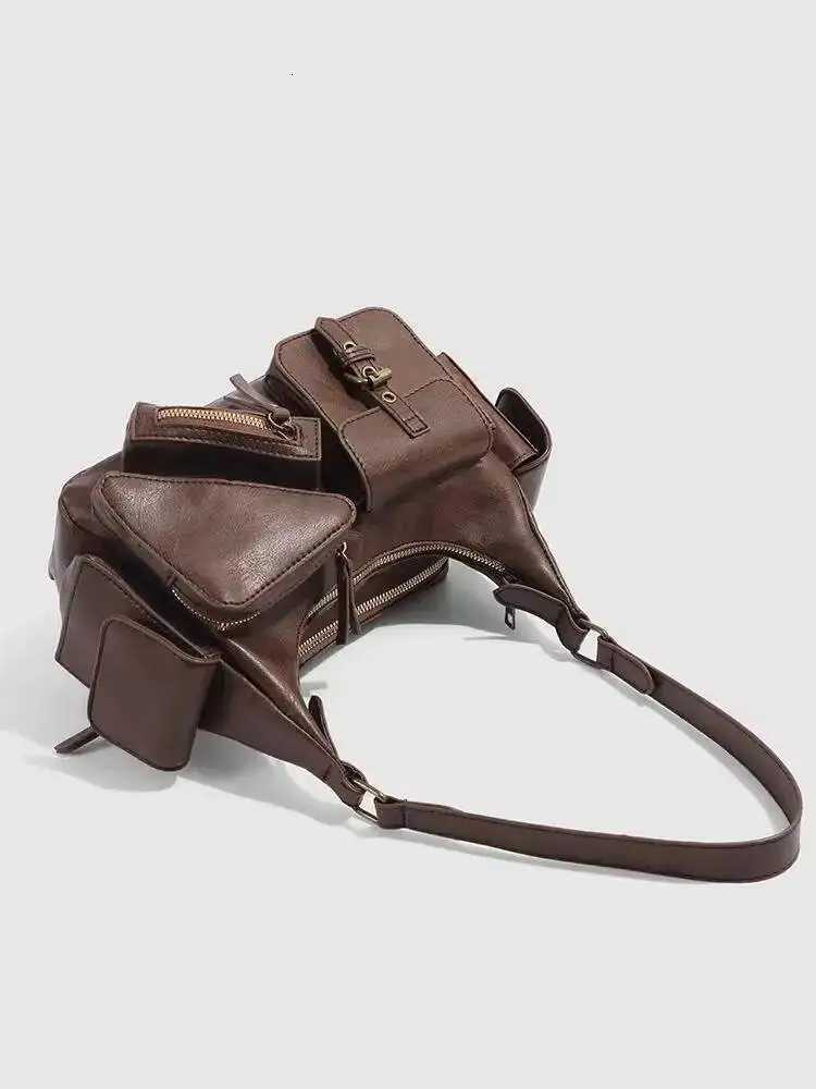 Bloom Retro Y2k Underarm Bag Purse Women High Street Leather Chic Brown Handbag Ladies Vintage Shoulder Bags Bolsos De MujerW251115