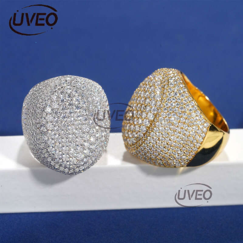 Jewelry 925 VVS Moissanite Ring Iced Out Gold Hip Hop Pass Dias Tester Mens