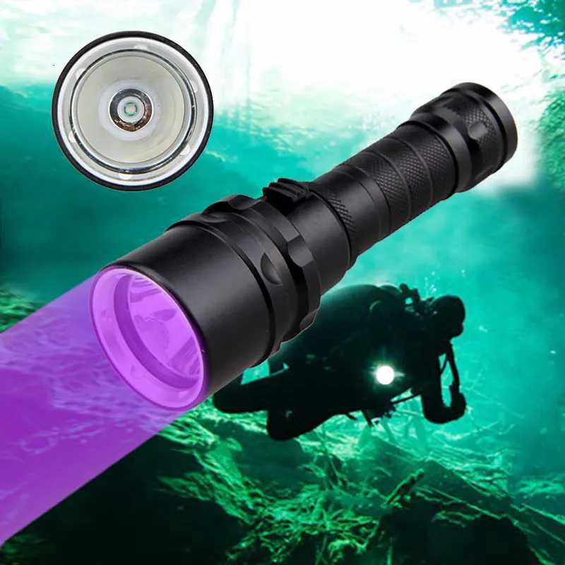 PURPLE UV LED Portable lamp powerful Aluminum Diving Torch Lamp Super Mini 9 LED Flashlight Black Ultraviolet Light Detector M251117