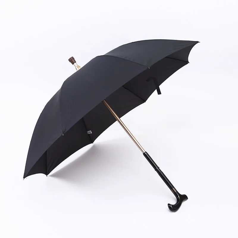 Self-defense Long-handle Windproof UV Protection Business Cane Umbrella Suitable for Climbing Hiking Hanging Out On Raining C251117