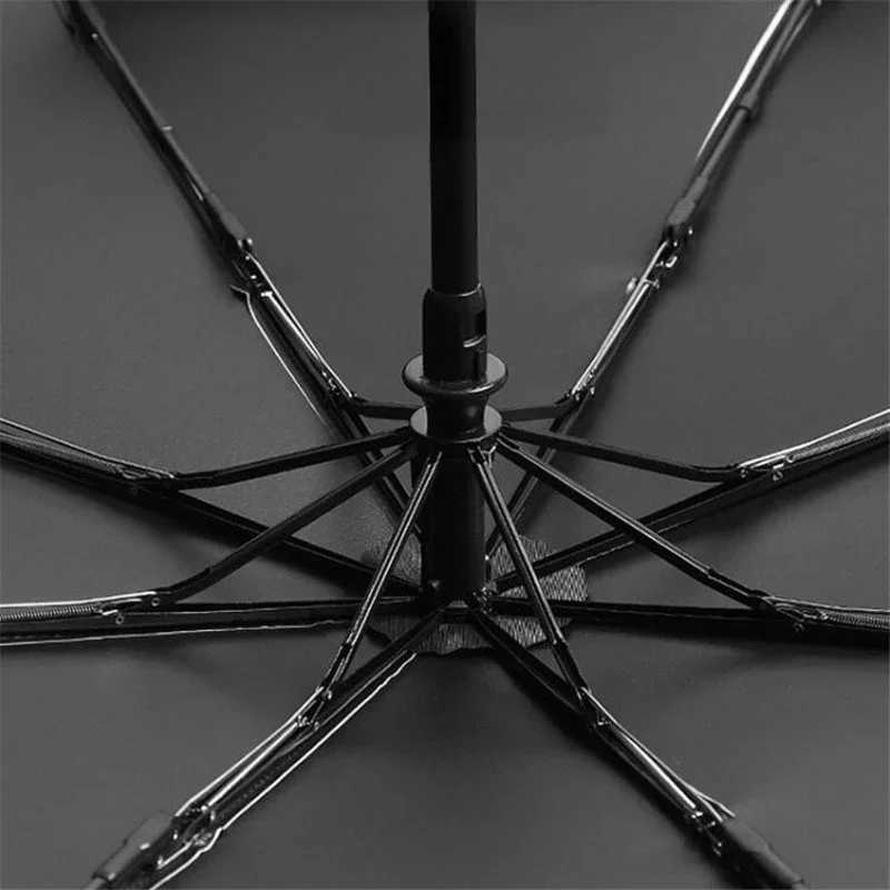 Automatic Folding Umbrella for Men and Women Windproof Three-Fold Travel Umbrella for Sun and Rain Compact Business Parasol C251117