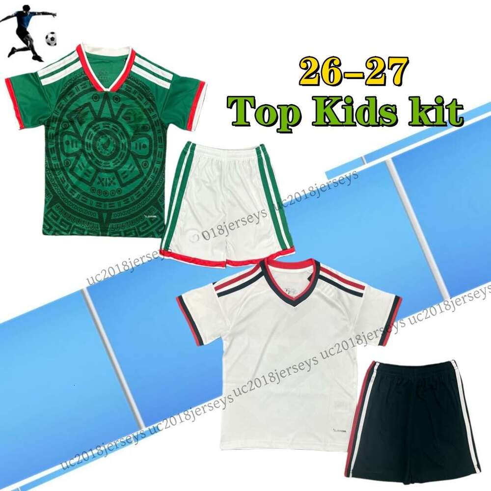 Kids kit 2026 Mexico sleeveless suit CHICHARITO Soccer Jerseys 26 27 Child H.LOZANO E.ALVAAEZ training shirt Children Football Shirts Uniforms