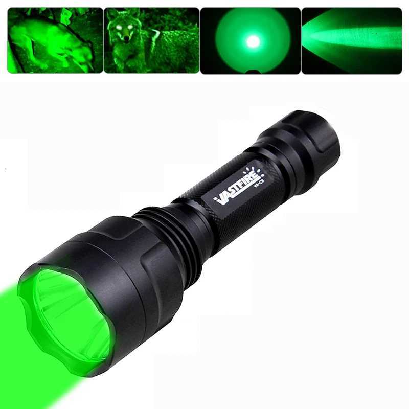 Tactical Light Green/Red/White LED Hunting Flashlight Torch Lamps Light Outdoor Multicolor Torch by 18650 Battery No Battery M251117