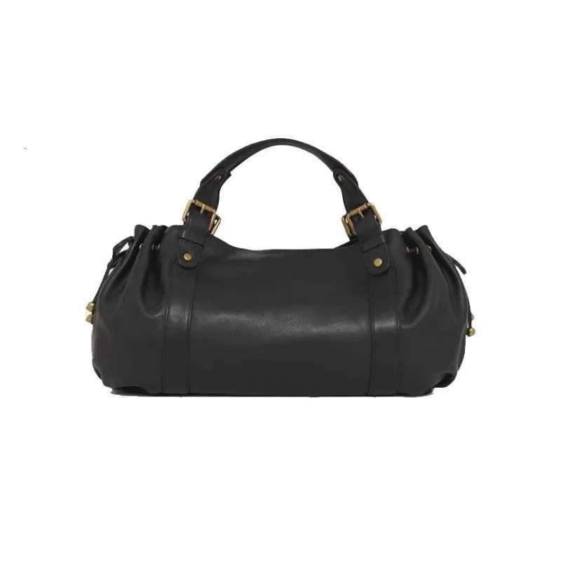 Womens Crossbody Simple Handbag Commuter Shoulder Boston Bag Stylish Versatile Work Bag Soft Polyester Interior Tote BagW251115