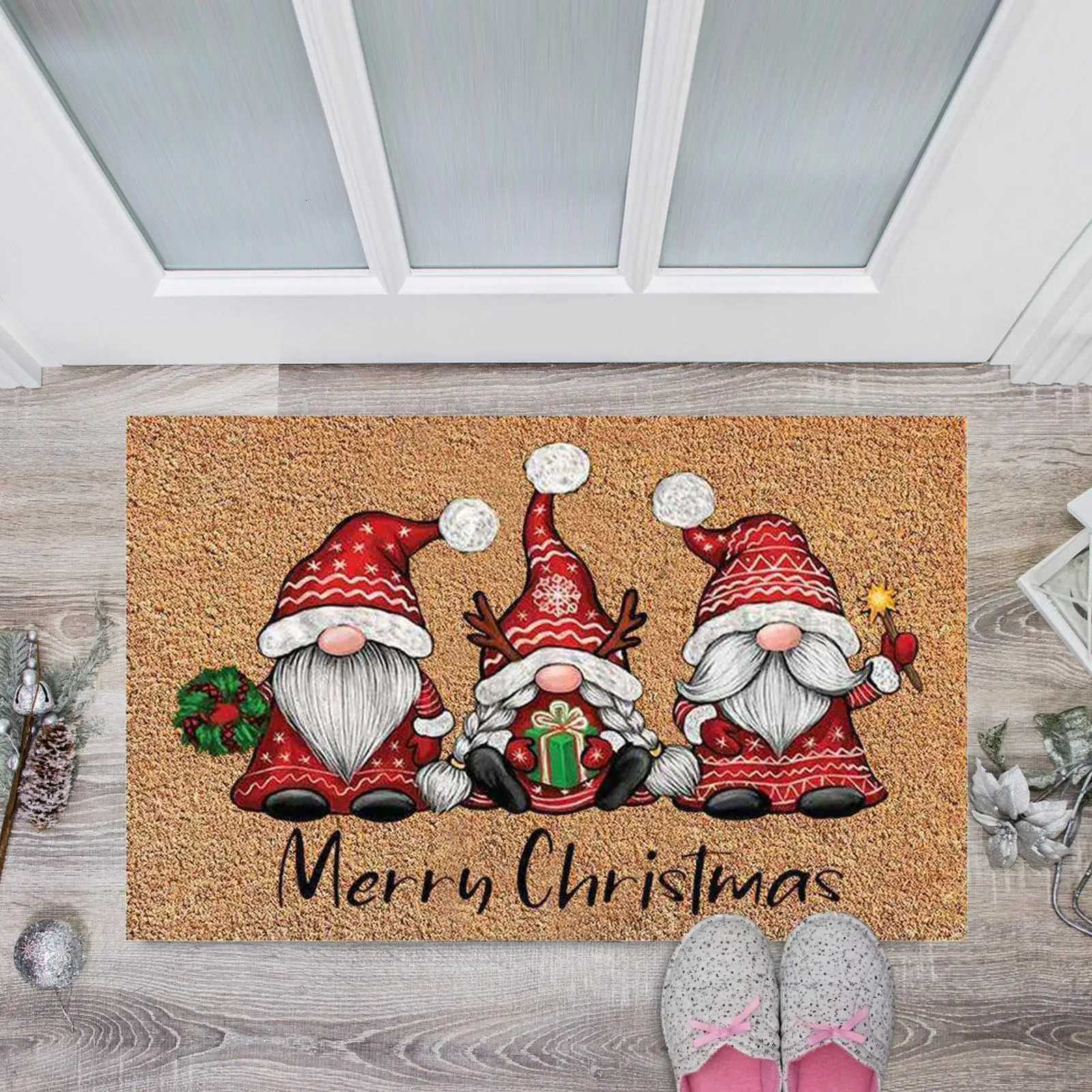 Christmas Carpet Welcome Doormat Indoor Outdoor Entrance Absorbent Bath Farmhouse Rugs Suitable for Bathroom KitchenM251117