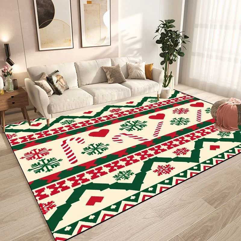 Christmas Tree Snowflake Carpet for Living Room Doormat New Year Red Decoration Home Rug Non-slip Dining Room Decor Floor MatsM251117