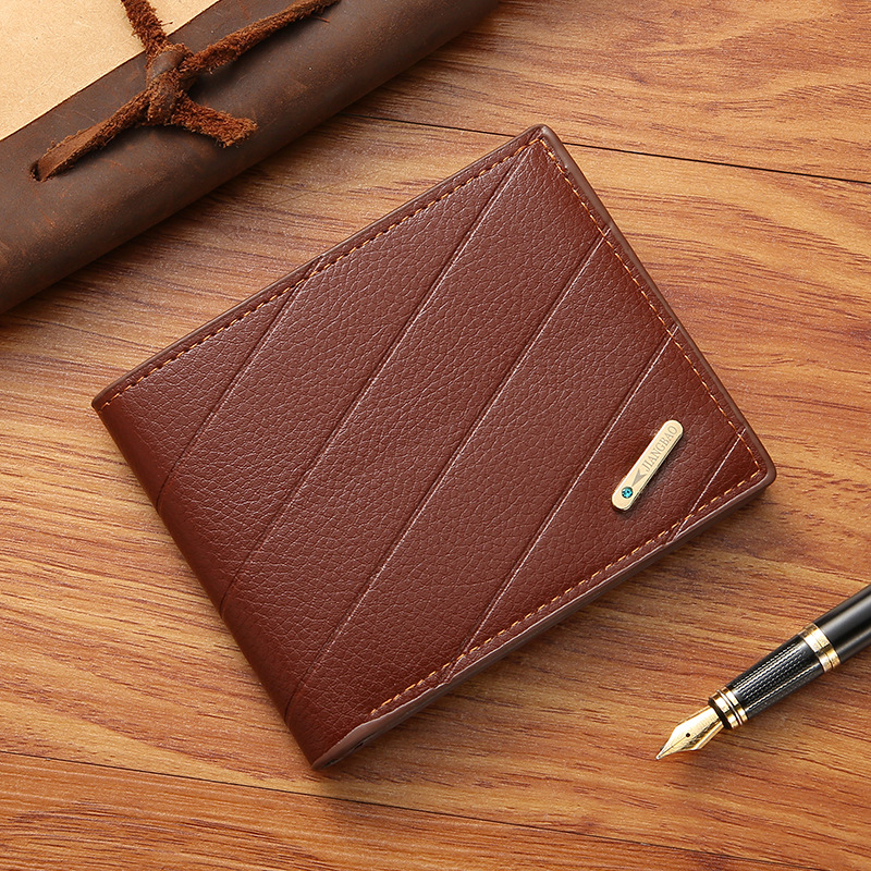 new men's wallet Men short multi-card fashion leisure wallet young men thin two fold horizontal soft wallet