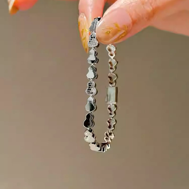 Metal Shiny Splicing Gourd Buckle New Chinese Style Niche Daily Commuting Bracelet Light Luxury High-end Feel Jewelry - view 3