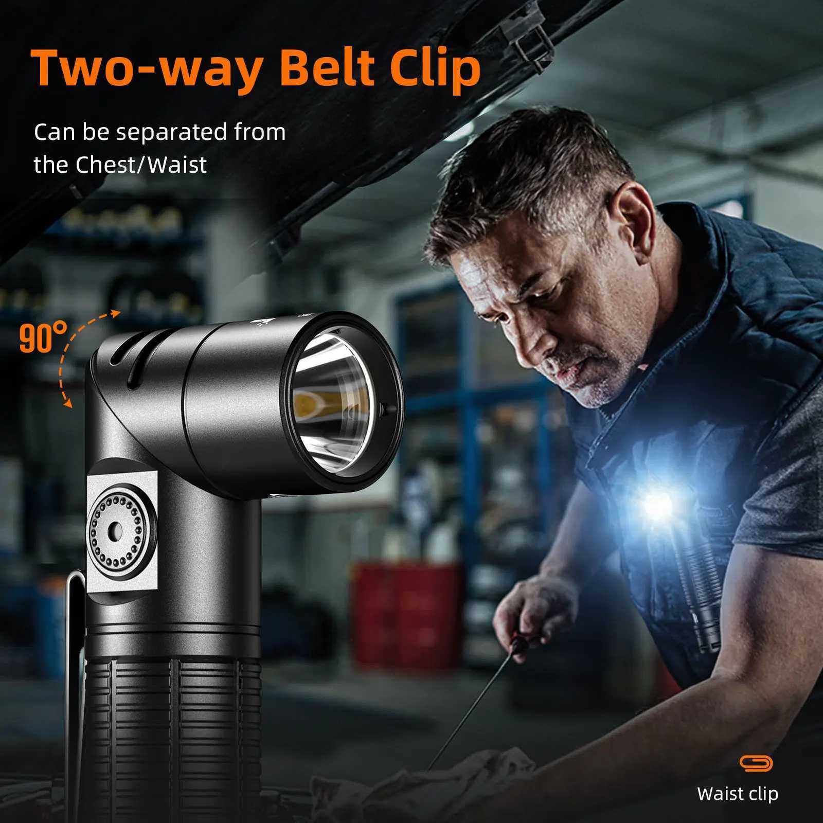 SUPERFIRE G19-S LEDCOB Head Flashlight with Magnet Adjustable Base USB Rechargeable Headlamp Work light for Camping Fishing M251117