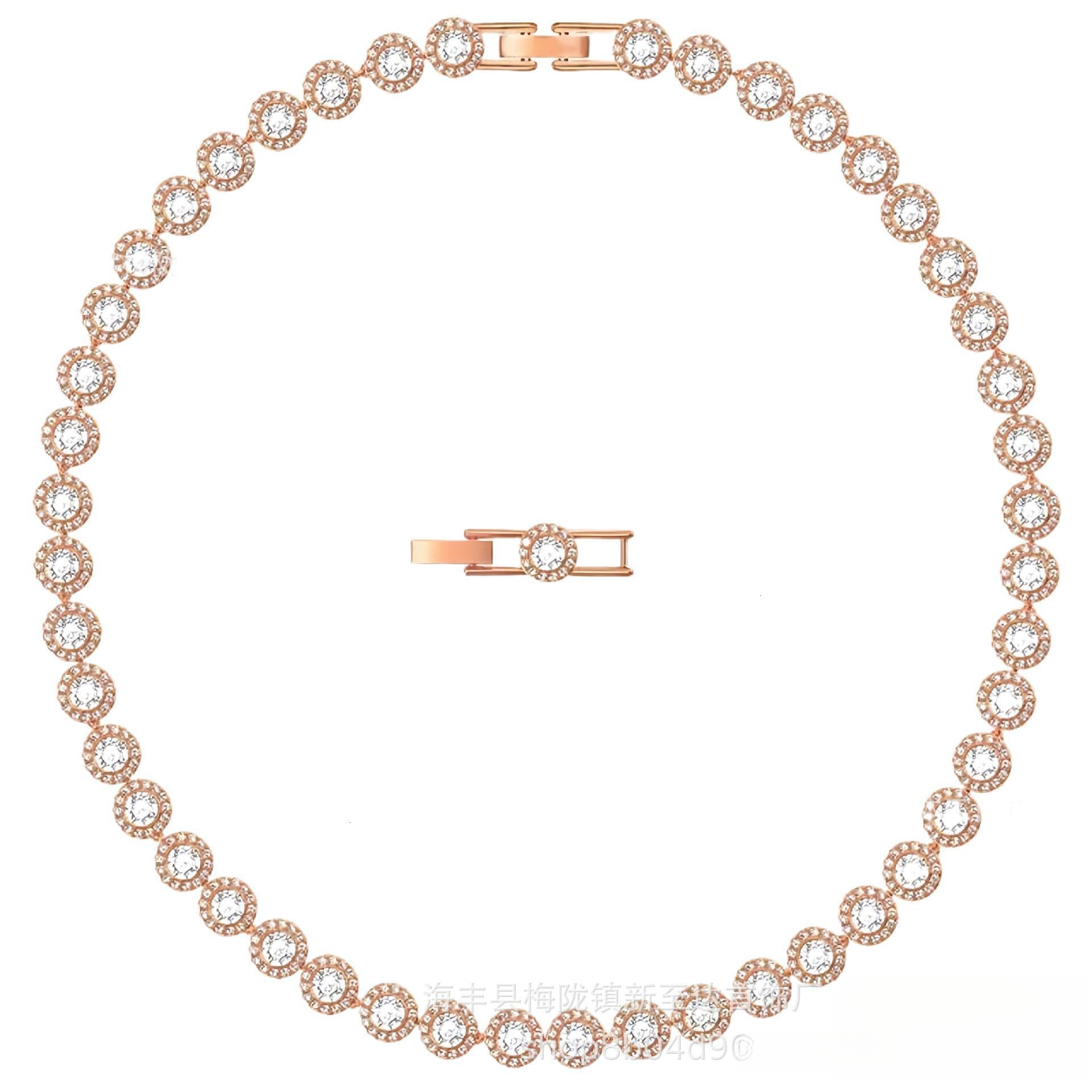 Free Shipping Of Designer Bracelets Shijia Roman Luxury Jewelry Una Series Necklace Set Crystal Inlaid Round Cut Dazzling Charm Bracelet Niche