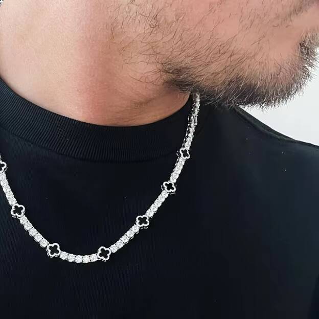 Trendy Hip Hop Jewelry Women Men 13mm Moissanite Cross Bracelet S925 Silver Iced Out Diamond Tennis Clover Bracelets Gra