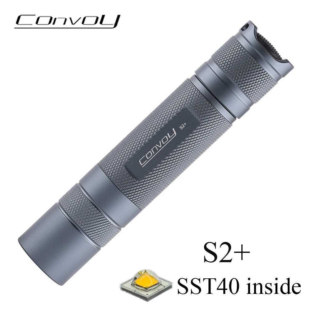 Convoy S2 Plus SST40 Flashlight Linterna Led 1800lm Flash Light 18650 Camping Fishing Working Light Mini Latarka Lanterna M251117