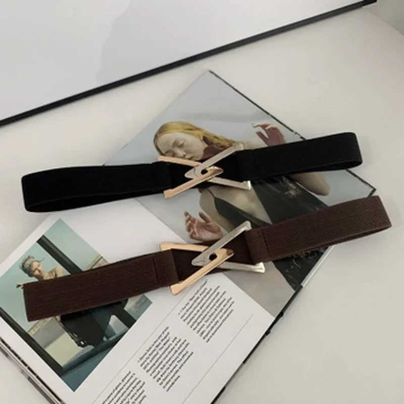 Triangle Belt Womens Decorative Elastic Dress Sweater Set Simple Black Brown Belt Multi functional Fashion BeltXJ250417