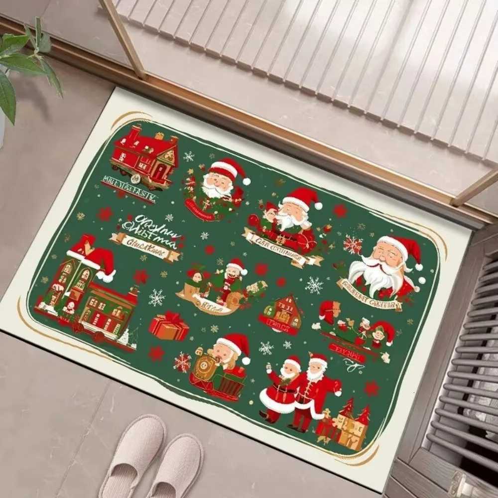 VIKAMA Christmas And New Year Theme Carpet Christmas Tree Non Slip Carpet Entrance Living Room Holiday Decoration Home Floor MatM251117