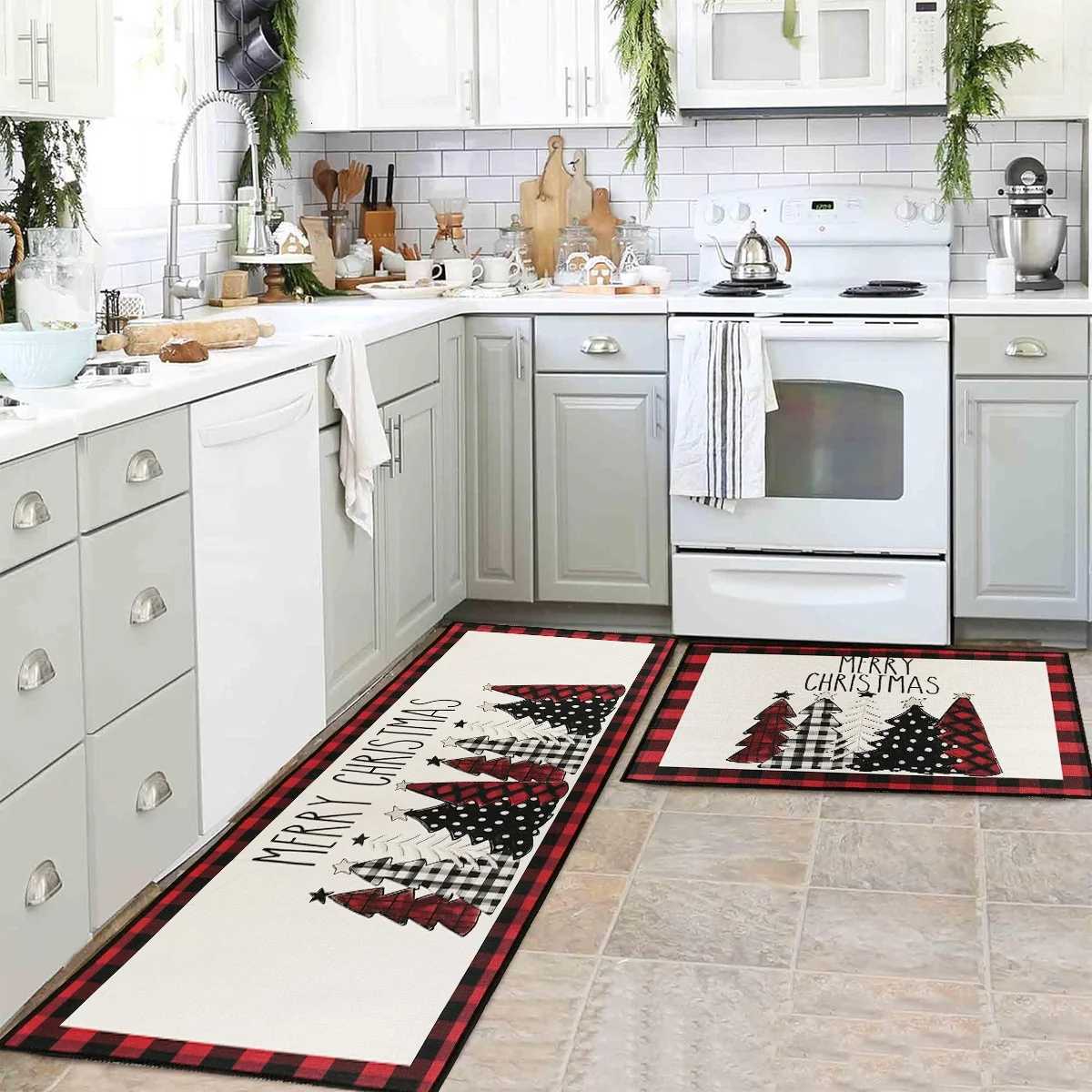 Christmas Tree Floor Mat Home Kitchen Absorbent Non-slip Rugs Merry Christmas Decoration For Home 2025 Happy New Year 2026 GiftsM251117