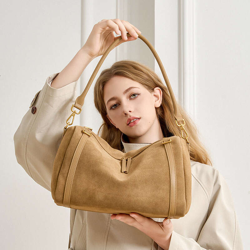 Luxury Bag Designer Boston Pillow For Women Leather Top Layer Cowhide Commuter Crossbody Fashion Simple Large Capacity Shoulder Bag