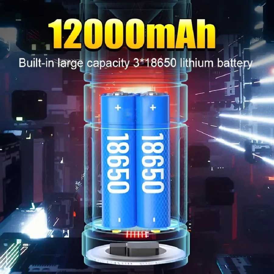 2025 New 15000mAh White Laser Flashlights 990000LM Ultra Powerful Flashlight Zoom USB Rechargeable Lantern Outdoor Camping Torch M251117