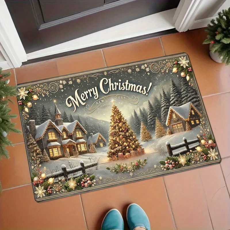 VIKAMA Christmas carpet soft doormat Christmas tree romantic floor mat living room carpet Rug For Bedroom Welcome Mat OutdoorM251117