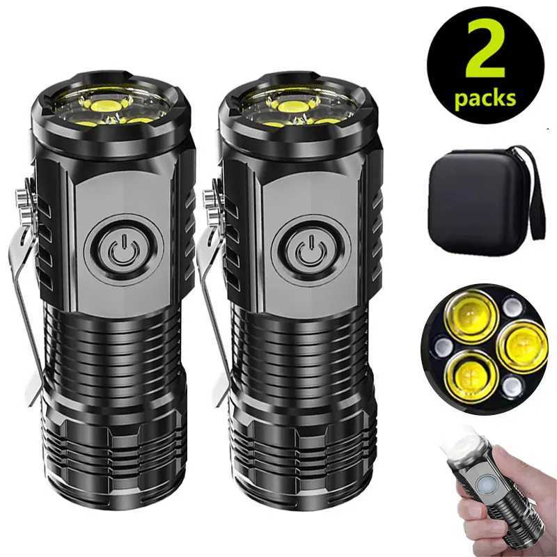 Mini 3LED Flashlight With Pen ClipNight Walking Portable BrightnessRechargeable Waterproof Emergency Spotlight Outdoor Torch M251117