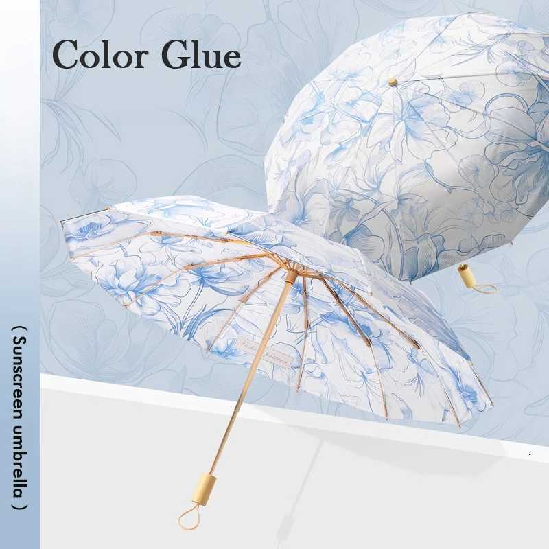 Sunny and Rainy UmbrellaRetro Double Layer Double Flower Sunshade Umbrella for Women Sun Protection UV Anti-Wind 3 Folding C251117